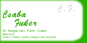 csaba fuker business card